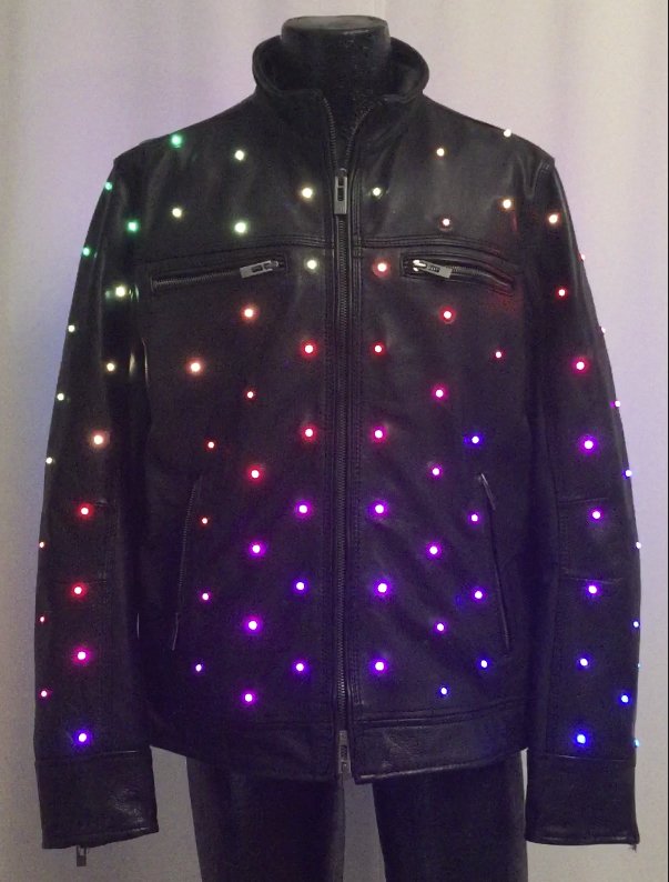 Leather Jacket with 140 RGB LEDs
