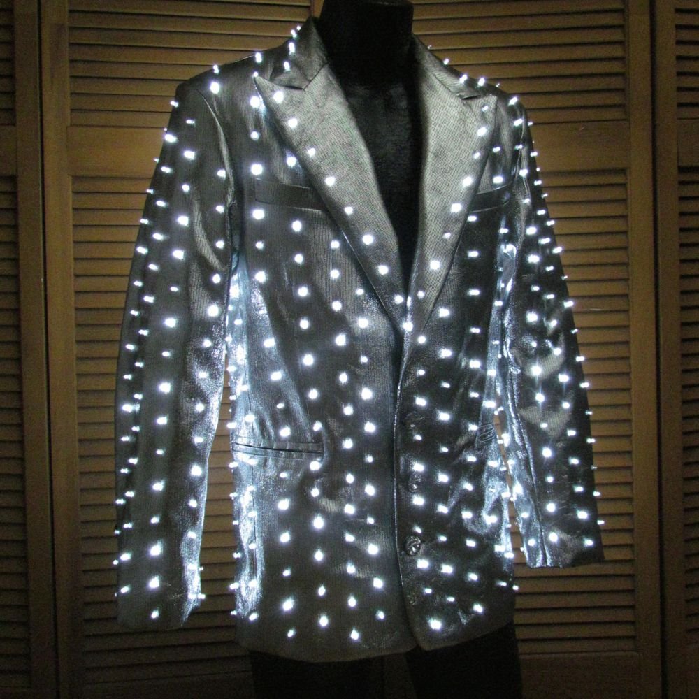 Silver Suit Jacket with 400 White LEDs