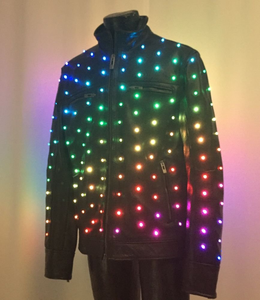 Dancing Costume LED Jacket Luminous Led Cosplay Clothes Halloween Costume  Party Clothes Pocket with Zipper