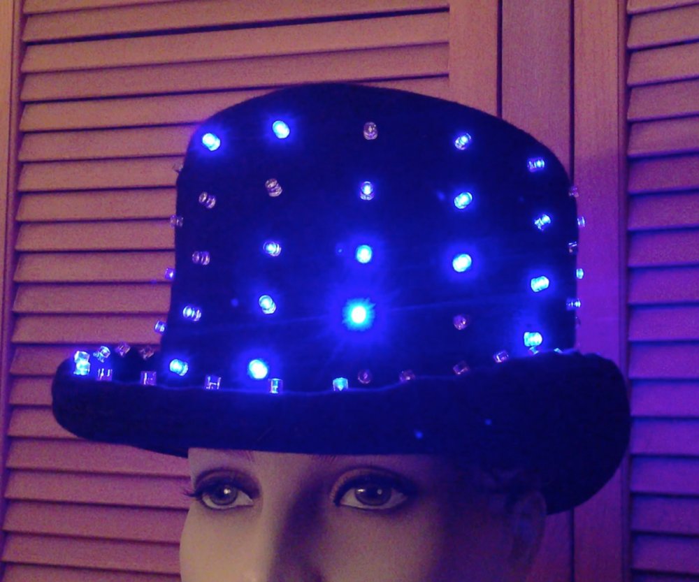 Top Hat with Blue LEDs