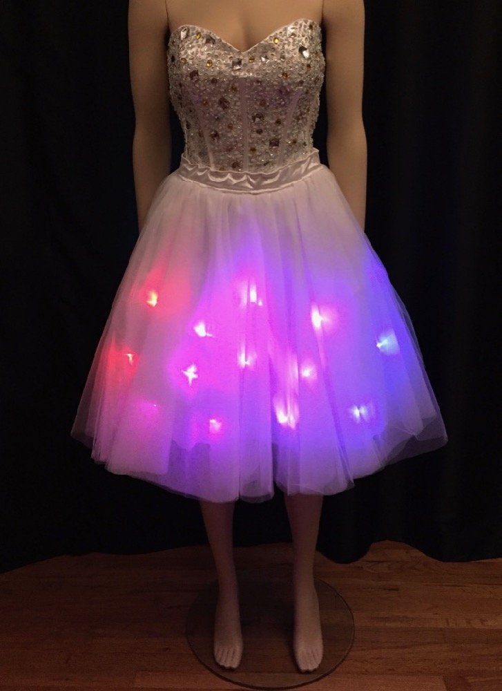White Tulle Skirt with LEDs