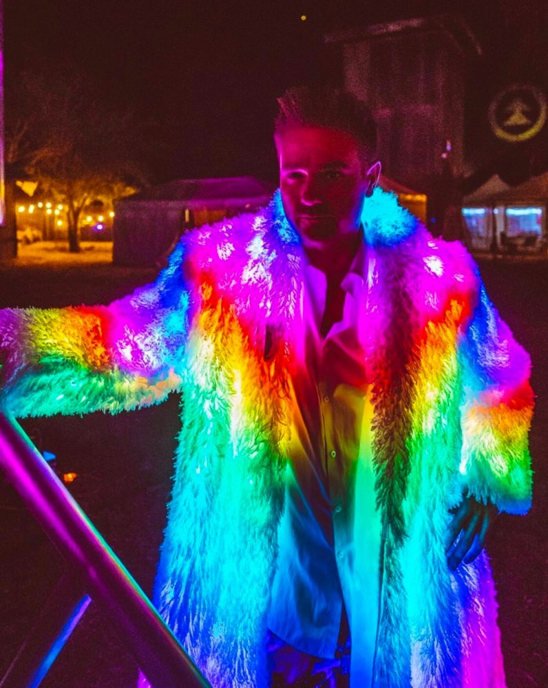 Led faux 2025 fur jacket