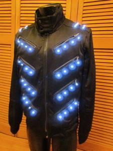 Coat with Angled LED Stripes