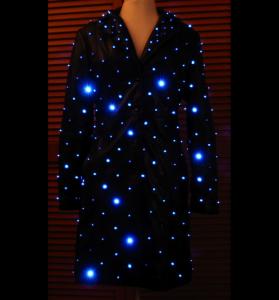 Leather Trench Coat with Blue LEDs