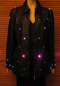 Leather Jacket with Pink LEDs