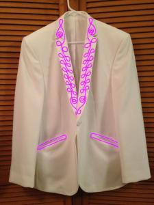 White Coat with Pink EL Wire