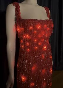 Red Beaded Dress with LEDs